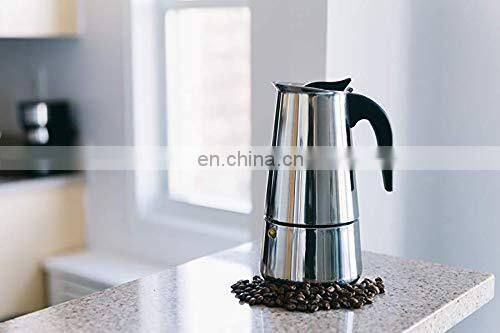 CHINA FACTORY 6 Cup Coffee Maker Stovetop Espresso Coffee Maker Moka Coffee Pot Stainless Steel