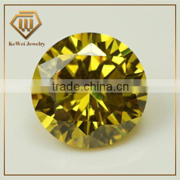 2015 hot sale 7.00mm round champagne gemstone for wedding dress