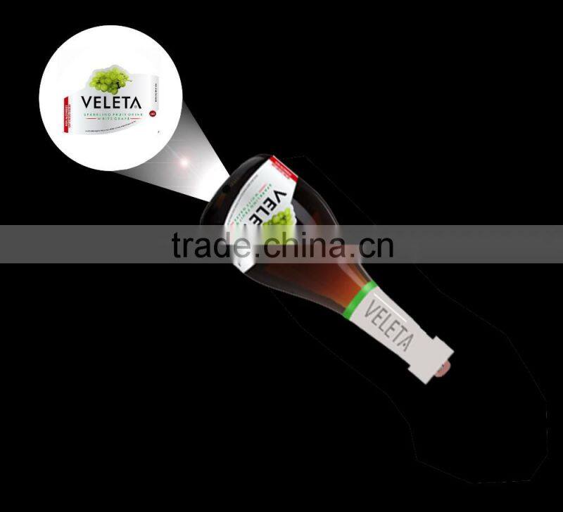 led drinking flashlight for promotional items , Champagne of shaple projector keychain,led logo projector keychain