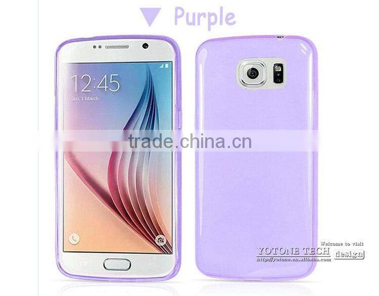 Transparent TPU 5.1 inch for samsung S6 phone case, 6 color slim cell phone case for samsung galaxy S6, for galaxy S6 case