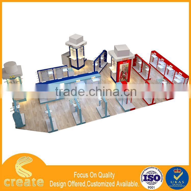 OEM/ODM making cabinet designs for children's clothes,shop furniture garment display for kids clothing
