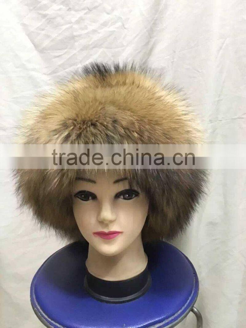 Hot Sale Natural Women Silver Fur Fox Mongolia Cap Princess Hat With Tail