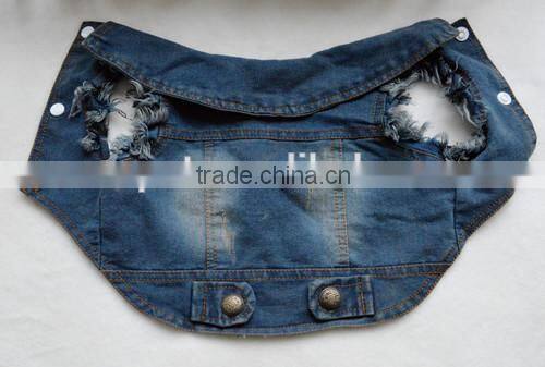 Retro-scratched grain cowboy dog clothes small spring/summer/autumn Teddy bear vest pet clothing