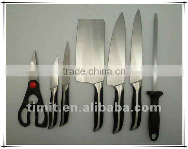 8pcs stainless steel solid handle good quality kitchen knife