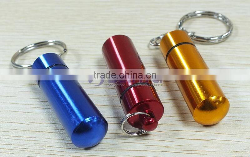 52mm Long 14mm Wide Golden/green/silver Mini Waterproof Portable Pill Bottle