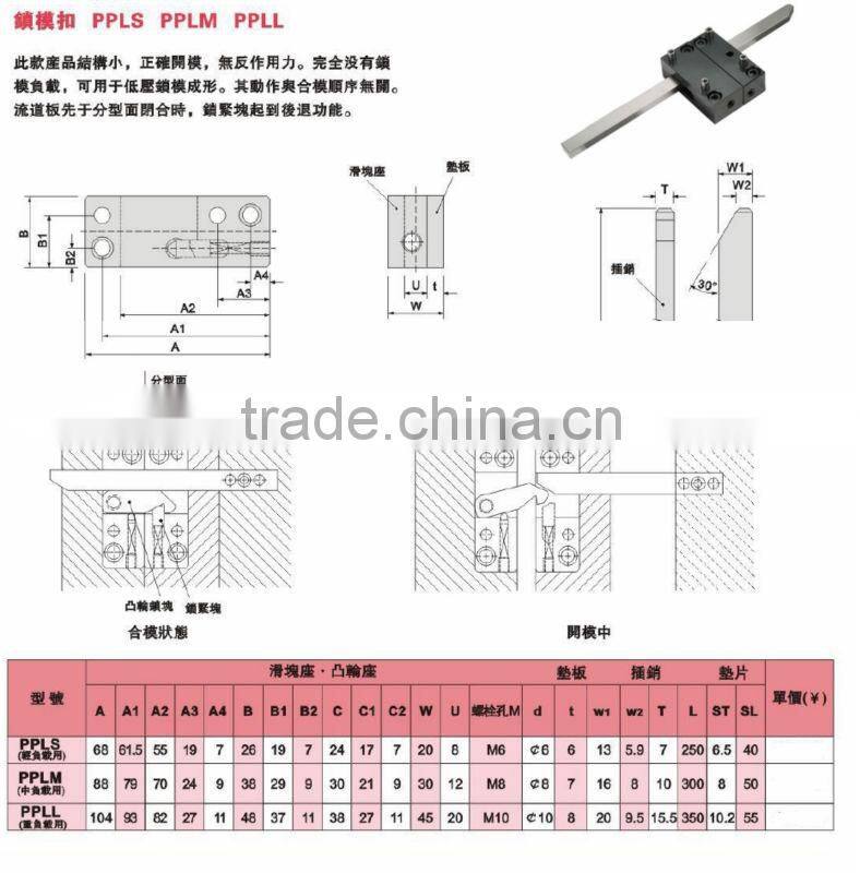 PLS PLM PLL Latch Lock for plastic mold