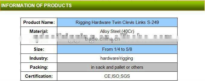 Drop Forged Alloy s-249 Twin Clevis Links