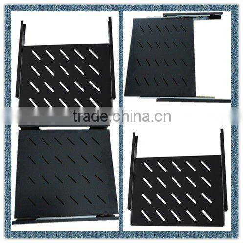 black 4 Sides Sliding Shelf mounted in 19'' rack