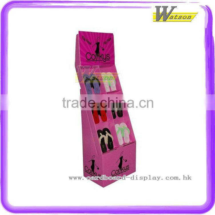 customized POS floor standing cardboard compartment display rack for toys