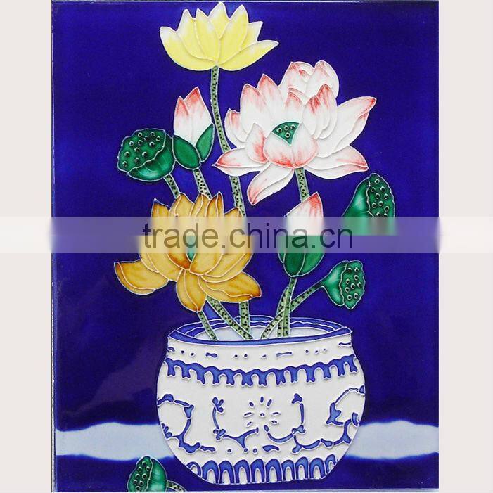 Home decoration plaque mural tiles flower pattern ceramics tile
