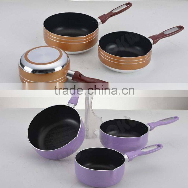 Aluminum non-stick ceramic coating sauce pan ceramic milk pot for promotion