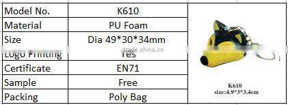 Premium promotional gifts fox head shaped keychain pu foamed antistress