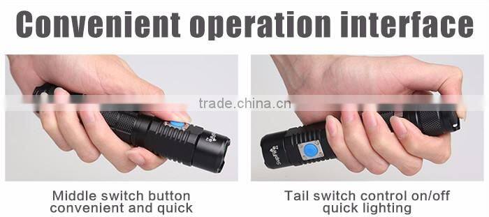 SupFire USB Two switch flashlight A3