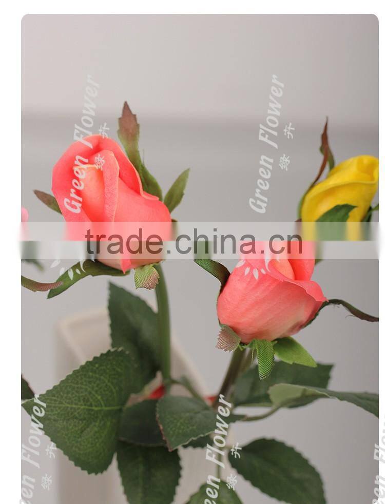 Greenflower 2016 Wholesale handscrafts Real Touch Latex PU China Artificial Flowers Mini Rose for wedding decoration occation