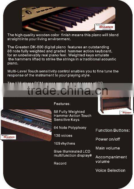 88 keys Digital piano (DK-800) (musical instrument,electronic piano)
