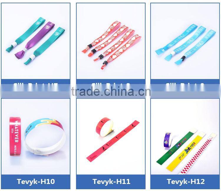 Satin ribbon access control wristband with one time clip