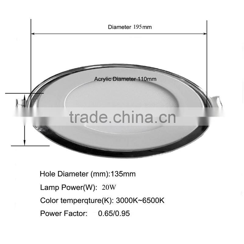 New Design Multicolor LED Panel Lamp Aluminum CE RoHS Best Selling 6W 9W 12W 18W 20W