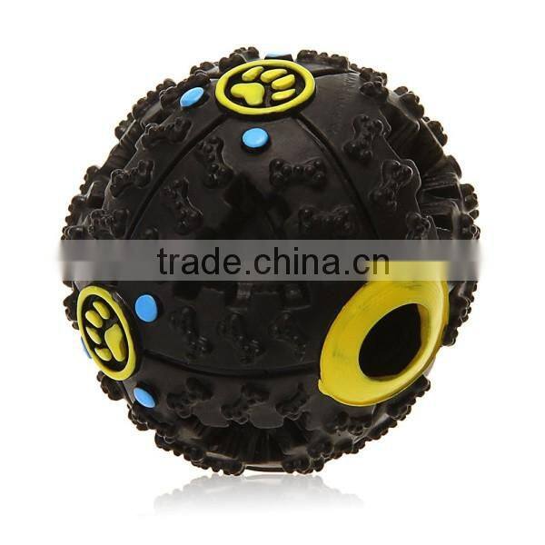 New Pet Dog Cat Food Dispenser Toy Ball Squeaky Giggle Quack Sound Training Toy Chew