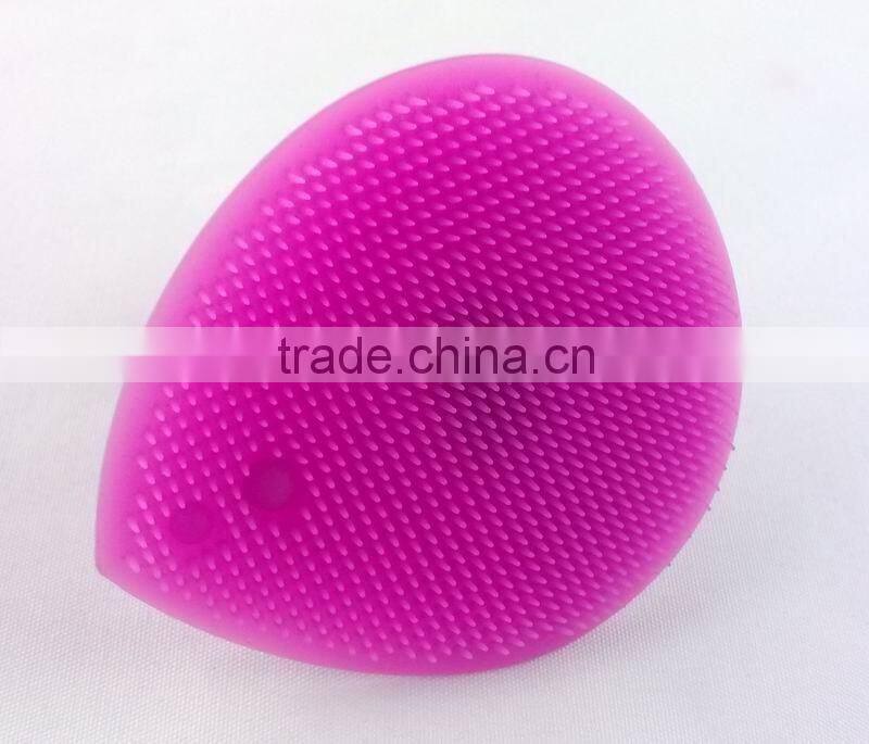 Silicone facial brush cleaner with suction