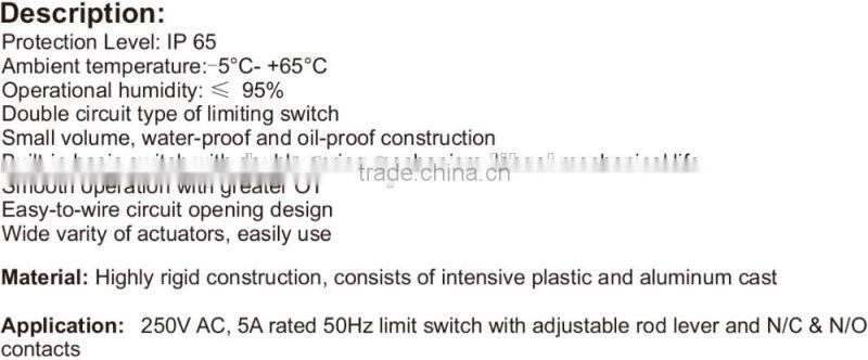 Limit Switch with Adjustable Rod Lever