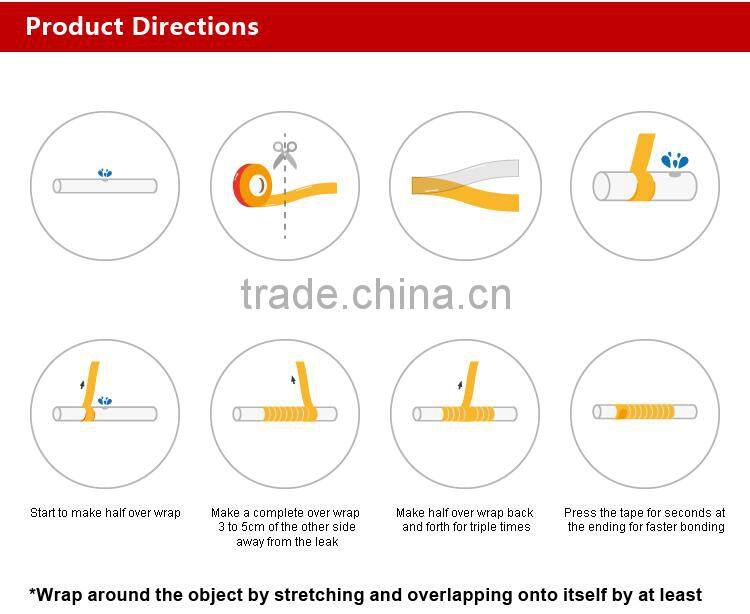 Isermal Red color silicone rubber rescue repair tape
