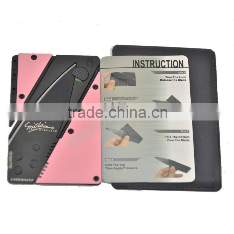 HOT!! 2016 srainless steel credit card knife for camping and hiking equipment
