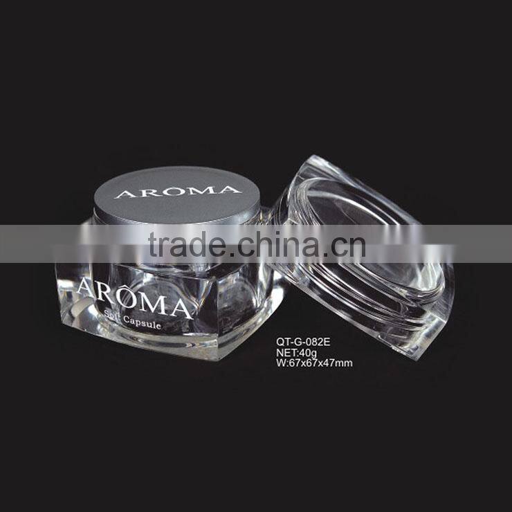 Empty Cosmetic Acrylic Transparent Square Cream Jar Skin Care Packaging Acryl Series 40g