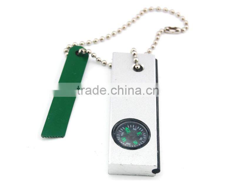 Magnesium Fire Starter with Whistle /Blade/Compass& Ruler Outdoor Survival Kit