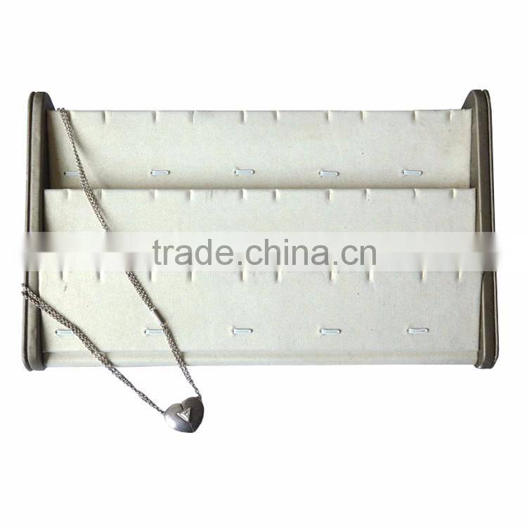 Luxury Countertop Special-purpose Wooden PU Leather Display Stand For Necklace.