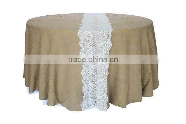 Wholesale lace wedding table runner for burlap tablecloth