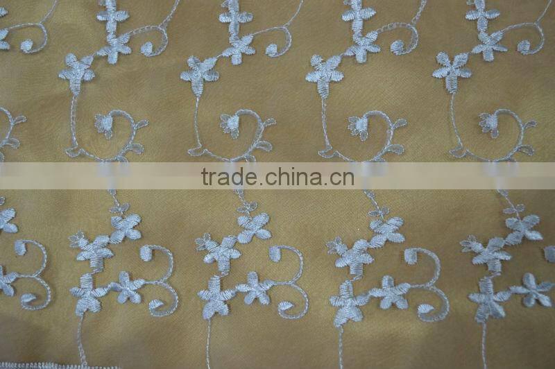Embroidered Organza Fabric for Dress and Bridal