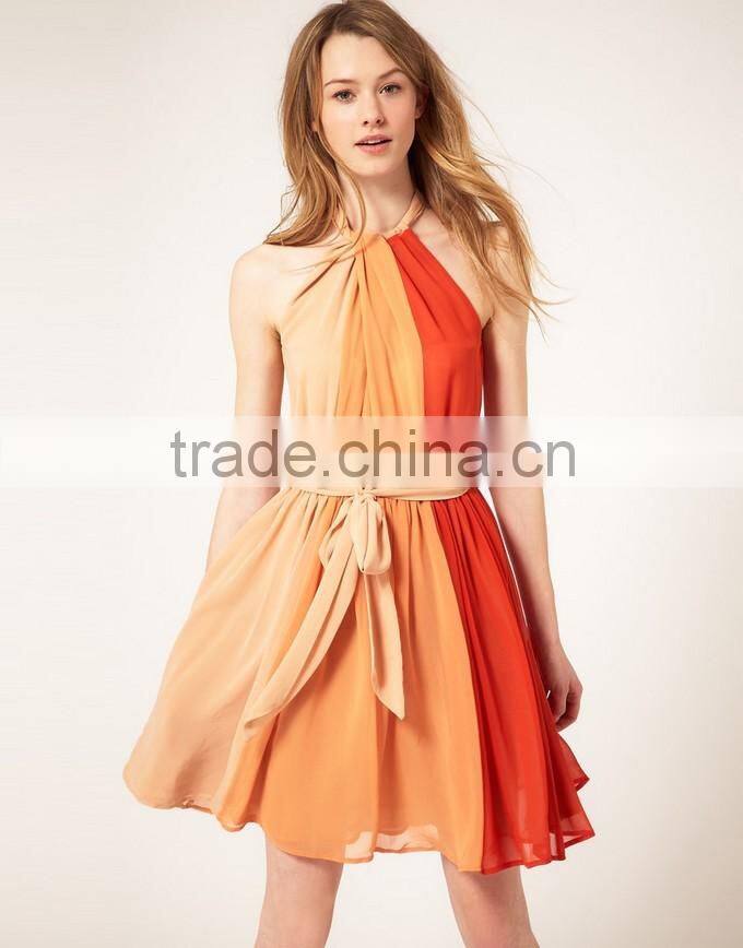 Party Wear High Quality Contrast Color Design Alibaba Express Dresses