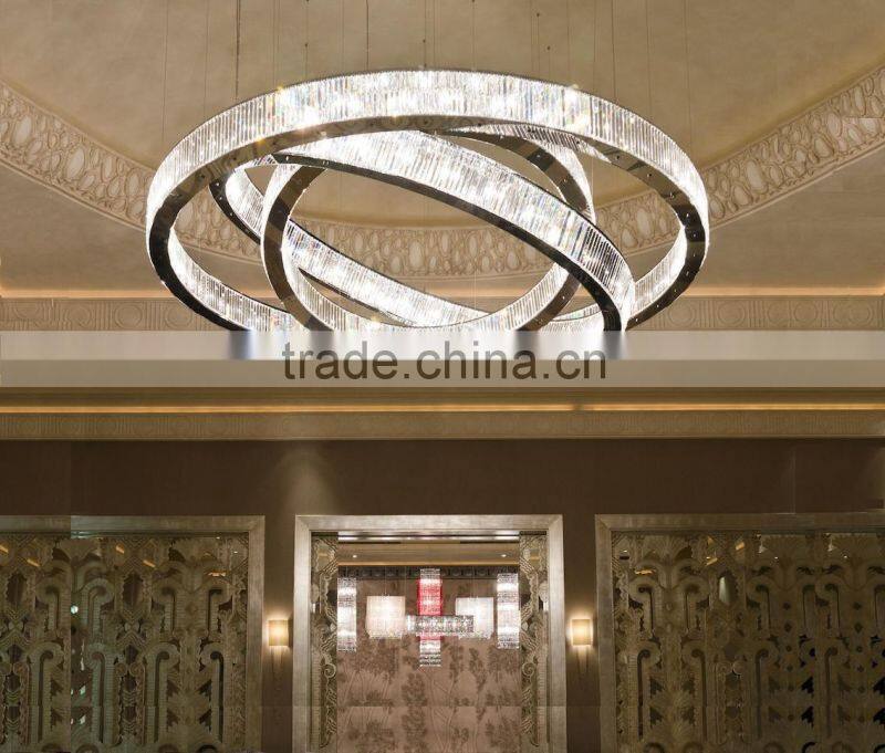 Modern Galaxiy Crystal Chandelier Circles pendant ring light ST9005
