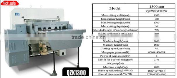 QZK1300W industrial manual guillotine paper cutting machine