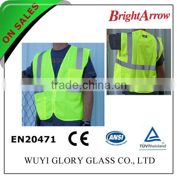 100% polyester EN 20471 safety reflective girl's safety hunting vest for usa from china