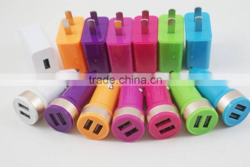 High quality Multi-function travel set USB Wall Adapter charger + USB car charger for iphone 5 5s 5c 6 6 plus charger cable