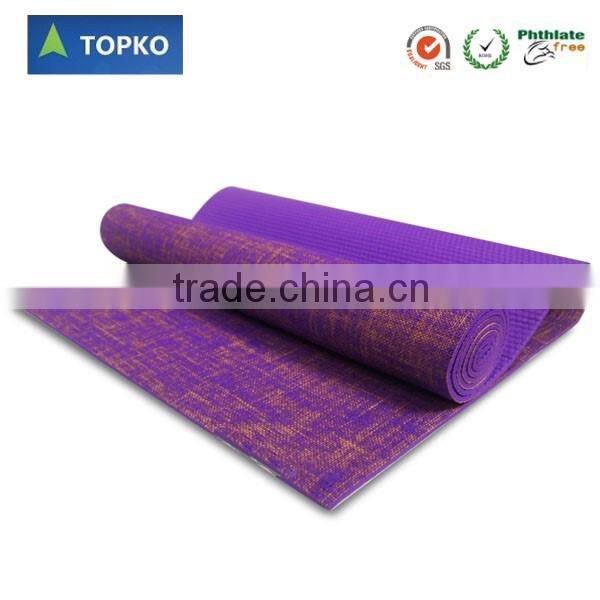 Wholesale New Design Anti-slip Custom Logo Printed Jute Yoga Mat