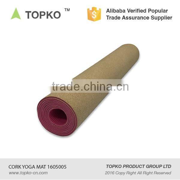 TOPKO no smell natural cork yoga mat Cork surface TPE yoga mat