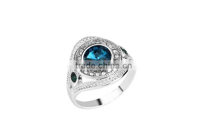 One dollar shop fashion jewelry crystal rhinestone zin alloy ring for girls