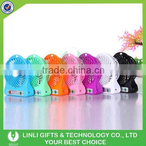 New 2016 Product Idea USB Table Rechargeable Mini Fan Portable USB Rechargeable Fan With Led Lights