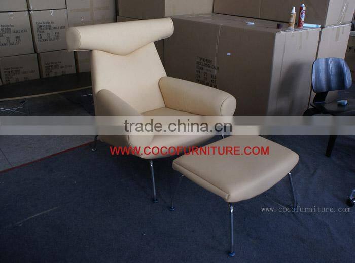 OX-chair and ottoman by Hans Wegner