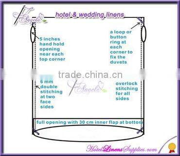 330TC white plain sateen luxury high thread counts duvet covers for 5-star luxurious hotels