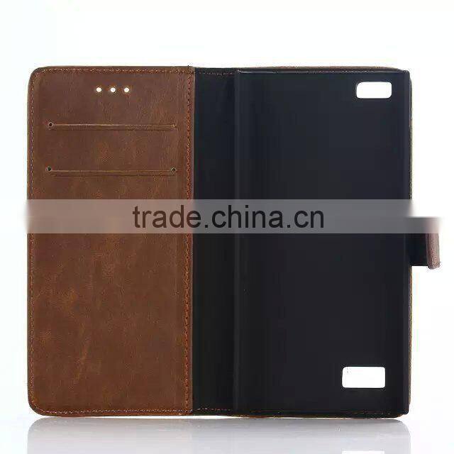 Newest product flip pattern wallet leather case for Blackberry LEAP with stand