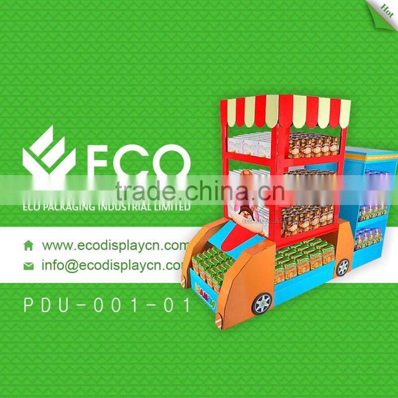 Point of Sale School Bus Shaped Cardboard Display for Advertising