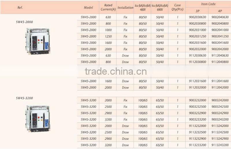 Conventional Air Circuit breakers DW17,DW45