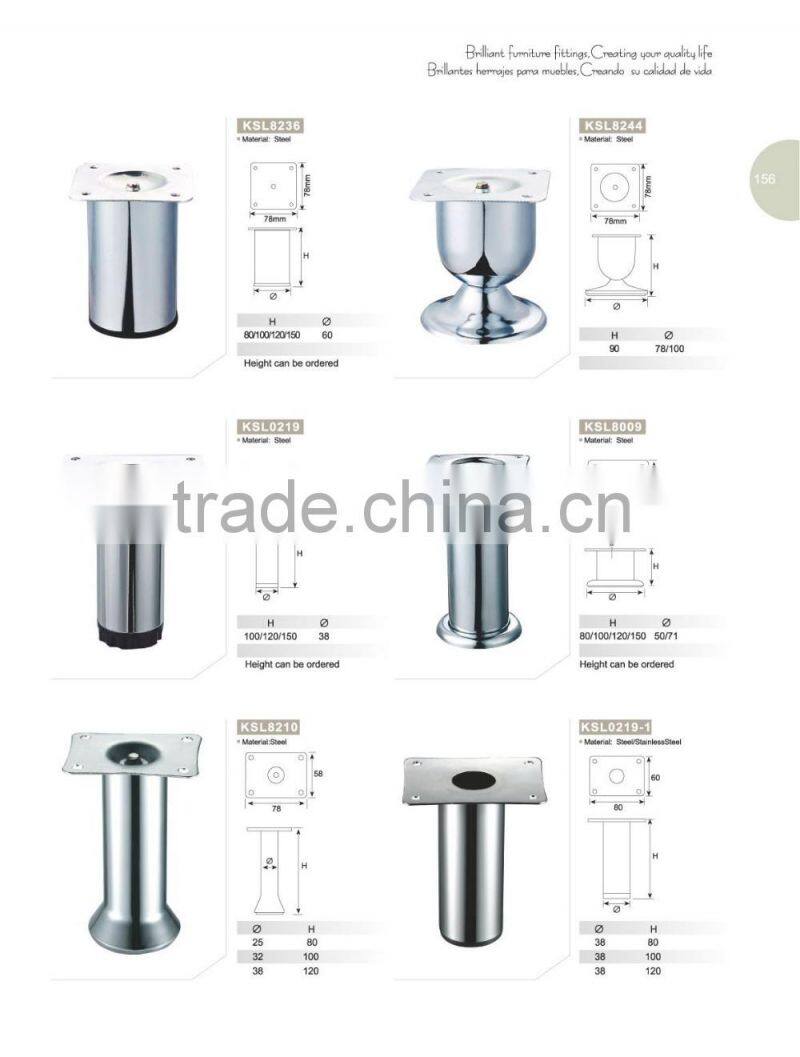 High bearing capacity cylinder stainless steel sofa legs KSL8236