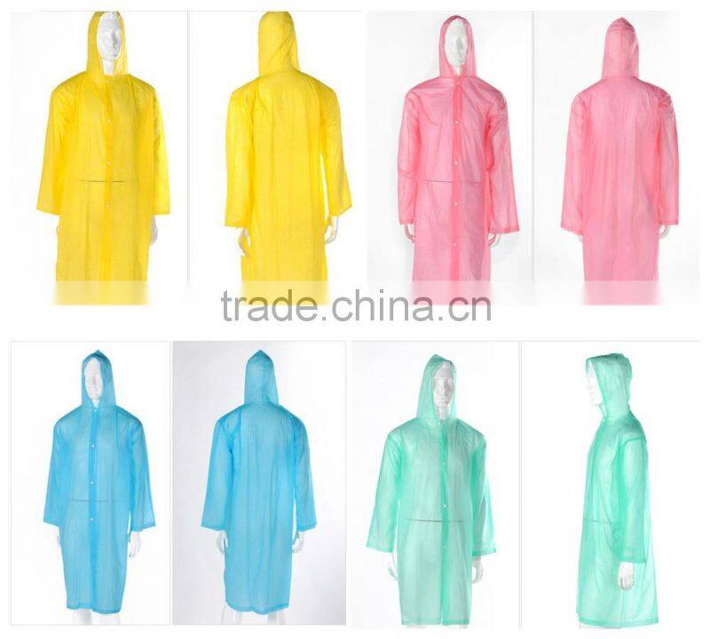 adult portable long size hooded clear reusable raincoat clear pvc raincoat