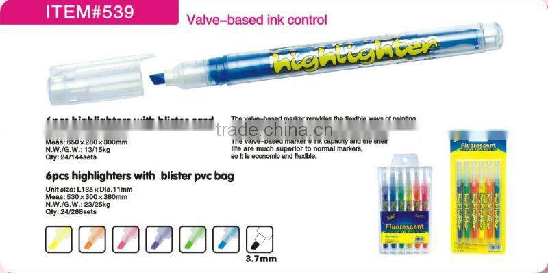 Valve-based ink control highlighter item 539