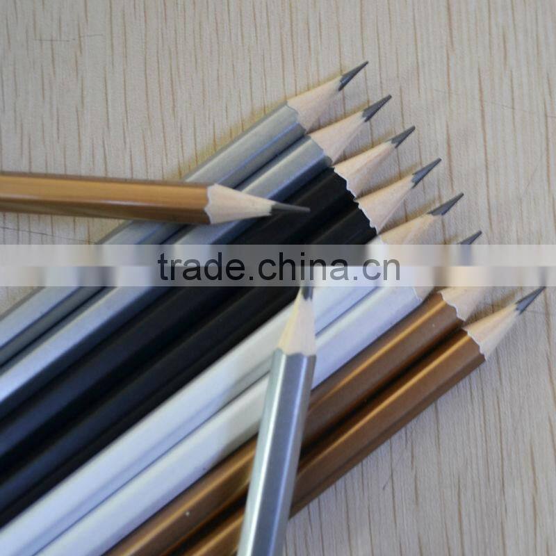 Standard size hexagonal shape 2.0mm HB lead promotion wooden HB pencil sharpened with eraser