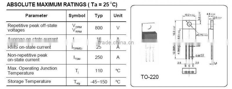 800V silicon controlled rectifiers